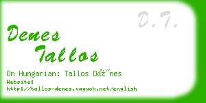 denes tallos business card